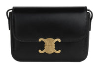 CELINE Triomphe Arc De Triomphe Cow Leather Shoulder Bag Crossbody Bag Extra Mini Women's Black
