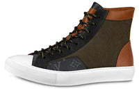 LOUIS VUITTON Tattoo Skateboard Shoes Men High-Top Black/Brown/White