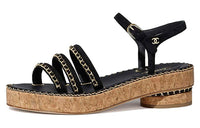 CHANEL Strap Sandals Women's Black