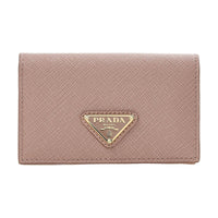 PRADA Leather Card Holder Women's Pink