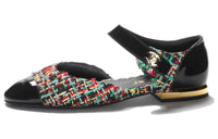 CHANEL Flat Mary Jane Shoes Women's Black