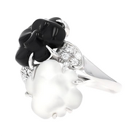 CHANEL 18K White Gold Rings Women's Silver
