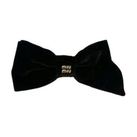 MIU MIU Velvet Hair Clips Women's Black