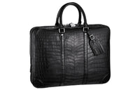 LOUIS VUITTON Crocodile Leather Handbag Men's Black
