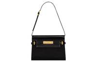 SAINT LAURENT MANHATTAN Calfskin Shoulder Bag Women's Black