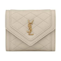 SAINT LAURENT GABY Lambskin Wallet Women's White