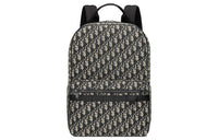 DIOR Leather Nylon Backpack Regular Men's Beige/Black