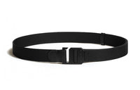 HERMES Solid Color Pattern Black Buckle Elastane Belt Men's Black 3cm