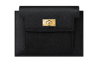 HERMES Kelly Pocket Epsom Calfskin Wallet Regular Women's Black