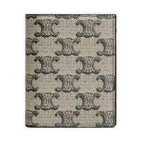 CELINE Triomphe Canvas With Leather Wallet Men's Beige