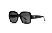 CHANEL Plate Frame Square Sunglasses Women's Black