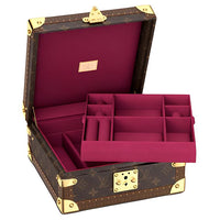 LOUIS VUITTON Coated Canvas Jewelry Box Hard Case Women's Rose Red