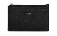 CELINE Grained Calfskin Coin Purses Card Holders Mini Women's Black