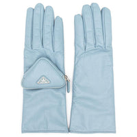 PRADA Leather Other Gloves Women's Blue