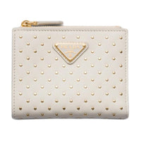 PRADA Leather Wallet Women's White