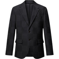 LOUIS VUITTON Jacquard Damier Wool-Silk Blend Napolitana Jacket