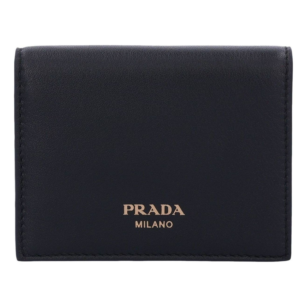 (WMNS) PRADA FW24 Gold Metal Logo Wallet 'Black' 1MV204-2CYS-F0002