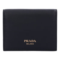 (WMNS) PRADA FW24 Gold Metal Logo Wallet 'Black' 1MV204-2CYS-F0002