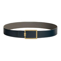 HERMES Solid Color Design Smooth Buckle Leather Leather Belts Men's Blue Width: 3.8CM
