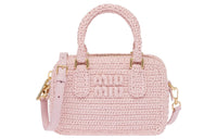 MIU MIU Threading Needle Woven Shoulder Bag, Crossbody Bag, Handbag Women's Snow Pink