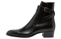 SAINT LAURENT Wyatt Leather Ankle Boots