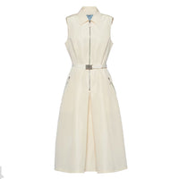 PRADA SS24 Sleeveless Dress Women's Ivory White