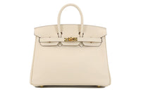 HERMES Birkin Jonathan Leather Birkin Bag Handbags Women's 10 Craie Milkshake White