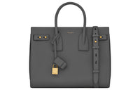 SAINT LAURENT SAC DE JOUR Cow Leather Handbag Small Size Women's Gray