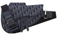 DIOR Saddle Cow Leather With Nylon Sling Bag Men's Blue