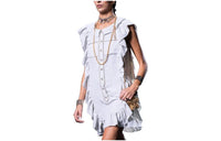 CHANEL Short-Sleeved Dresses Women's White