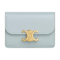 CELINE Triomphe Calfskin Card Holder Women's Ice Blue