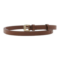 MIU MIU Leather Metal Leather Belts Women's Brown Width: 1.5cm