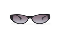 CHANEL Plate Frame Cat Eye Sunglasses Unisex Black