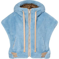 LOUIS VUITTON Leather Trim Mink Open-Arm Jacket