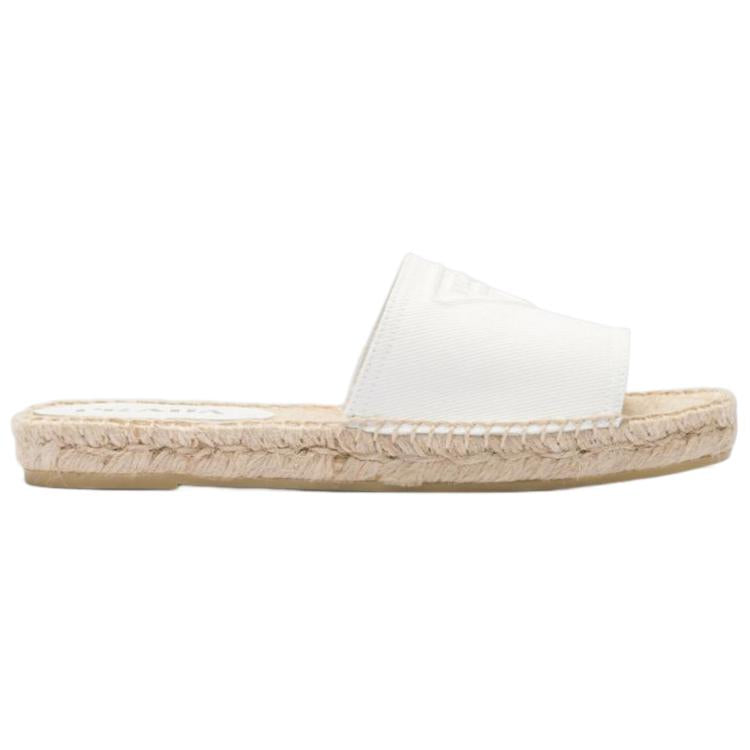 PRADA Abrasion Resistant Slide Slippers Women's White