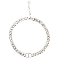 DIOR Crystal Necklaces Women's Silver