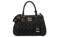 MIU MIU Nappa Leather Shoulder Bag Crossbody Bag Handbag Women's Black