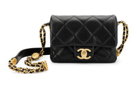 CHANEL Grain Embossed Cow Leather Shoulder Bag, Crossbody Bag Women's Black
