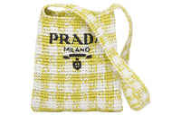 PRADA Straw And Wicker And Raffia Shoulder Bag Crossbody Bag Handbag Women's Pomelo Green