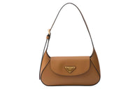 PRADA Leather Handbag Shoulder Bag Women's Caramel