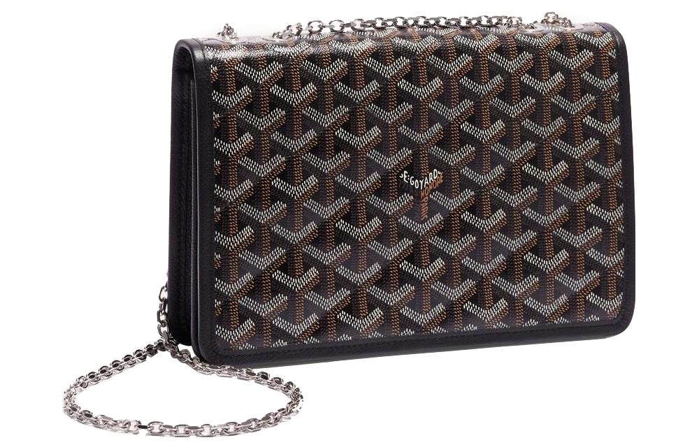 GOYARD Alexandre III Canvas With Leather Shoulder Bag Crossbody Bag Women's Black