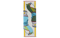 HERMES Silk Scarves Men Mixed Gray/Turquoise Blue