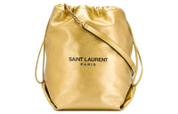 SAINT LAURENT Calfskin Crossbody Bag Shoulder Bag Women's Gold