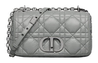 DIOR Caro Cow Leather Shoulder Bag, Crossbody Bag Medium Size Women's Smoke Gray