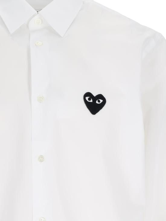 COMME des GARCONS PLAY FW25 Black Heart Shirt 'White' AX-B004-051-2