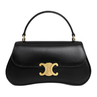CELINE Shiny Cow Leather Shoulder Bag, Crossbody Bag, Handbag Women's Black