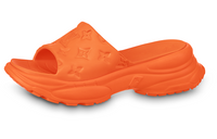 LOUIS VUITTON Pool 55 Rubber Sole Slide Slippers Women's Orange