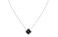 LOUIS VUITTON 18K White Gold Onyx Diamond Necklaces Unisex Silver