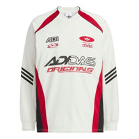 adidas Long-Sleeved Relaxed Fit T-Shirt Asia Sizing 'White Red Black' KF5156