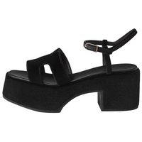 HERMES Jam Strap Sandals 7.5cm Women's Black